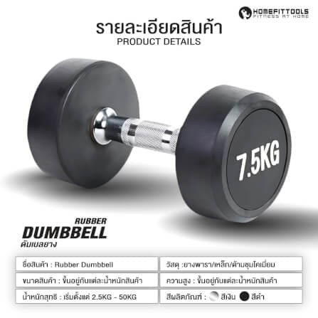 ดัมเบลยางเหลี่ยม HOMEFITTOOLS 30 KG 1 คู่_5